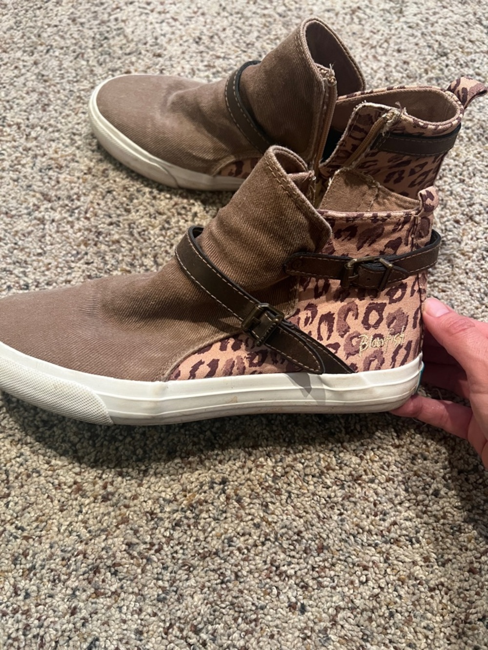 Brown Leopard Blowfish High Tops